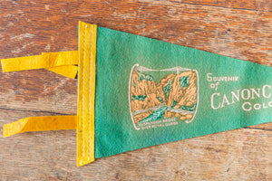 Canon City Colorado Felt Pennant Vintage Green MCM Wall Decor - Eagle's Eye Finds