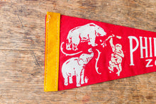 Load image into Gallery viewer, Philadelphia Zoo Red Felt Pennant Vintage Animal Wall Decor - Eagle&#39;s Eye Finds
