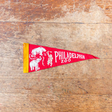 Load image into Gallery viewer, Philadelphia Zoo Red Felt Pennant Vintage Animal Wall Decor - Eagle&#39;s Eye Finds
