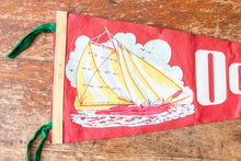 Load image into Gallery viewer, Ocean City Maryland Felt Pennant Vintage Red Nautical Wall Decor - Eagle&#39;s Eye Finds

