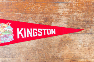 Kingston Ontario Canada Red Felt Pennant Vintage Moose Wall Decor - Eagle's Eye Finds