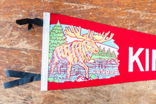 Load image into Gallery viewer, Kingston Ontario Canada Red Felt Pennant Vintage Moose Wall Decor - Eagle&#39;s Eye Finds
