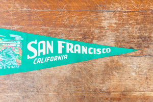 San Francisco California Green Felt Pennant Vintage Wall Decor - Eagle's Eye Finds
