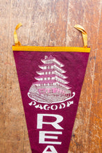 Load image into Gallery viewer, Reading PA Pagoda Maroon Felt Pennant Large Vintage Pennsylvania Wall Decor - Eagle&#39;s Eye Finds
