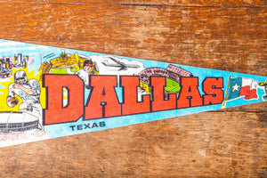 Dallas Texas Retro Felt Pennant Vintage TX Wall Decor - Eagle's Eye Finds
