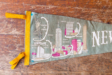 Load image into Gallery viewer, New York Gray Felt Pennant Vintage NY Wall Decor - Eagle&#39;s Eye Finds
