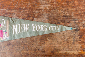New York Gray Felt Pennant Vintage NY Wall Decor - Eagle's Eye Finds