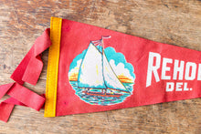 Load image into Gallery viewer, Rehoboth Delaware Red Felt Pennant Vintage Nautical Wall Decor - Eagle&#39;s Eye Finds

