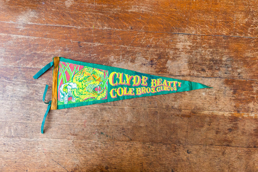 Clyde Beatty Felt Pennant Vintage Circus Lion Tamer Souvenir Decor - Eagle's Eye Finds
