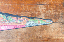 Load image into Gallery viewer, Kenora Ontario Canada Felt Pennant Vintage Native American Wall Decor - Eagle&#39;s Eye Finds

