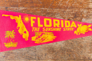Florida State Red Felt Pennant Vintage FL Wall Decor - Eagle's Eye Finds