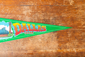 Dallas Texas Retro Felt Pennant Vintage Green TX Wall Decor - Eagle's Eye Finds