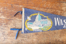 Load image into Gallery viewer, Washington DC Blue Felt Pennant Vintage USA Wall Decor - Eagle&#39;s Eye Finds
