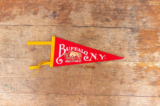 Buffalo New York Felt Pennant Vintage Red Wall Decor - Eagle's Eye Finds