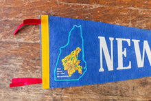 Load image into Gallery viewer, New Hampshire Blue Felt Pennant Vintage NH Wall Decor - Eagle&#39;s Eye Finds
