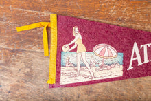 Load image into Gallery viewer, Atlantic City New Jersey Maroon Felt Pennant Vintage Beach Wall Decor - Eagle&#39;s Eye Finds
