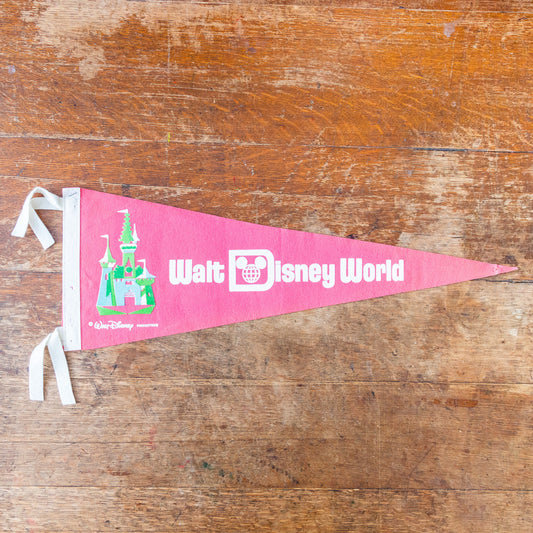 Walt Disney World Felt Pennant Vintage Pink Child's Wall Decor - Eagle's Eye Finds