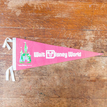 Load image into Gallery viewer, Walt Disney World Felt Pennant Vintage Pink Child&#39;s Wall Decor - Eagle&#39;s Eye Finds
