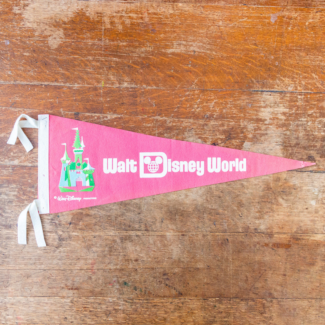 Walt Disney World Felt Pennant Vintage Pink Child's Wall Decor - Eagle's Eye Finds