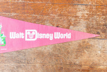 Load image into Gallery viewer, Walt Disney World Felt Pennant Vintage Pink Child&#39;s Wall Decor - Eagle&#39;s Eye Finds
