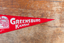 Load image into Gallery viewer, Greensburg Kansas Felt Pennant Vintage Red KS Wall Hanging Decor - Eagle&#39;s Eye Finds
