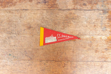 Load image into Gallery viewer, SS Meseck Red Felt Pennant Vintage Wall Decor - Eagle&#39;s Eye Finds
