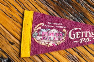 Gettysburg Pennsylvania Felt Pennant Vintage Maroon Wall Decor - Eagle's Eye Finds