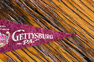 Gettysburg Pennsylvania Felt Pennant Vintage Maroon Wall Decor - Eagle's Eye Finds
