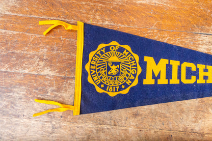 University of Michigan Felt Pennant Vintage Large College Sports Fan Decor - Eagle's Eye Finds