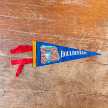 Load image into Gallery viewer, Boulder Dam Nevada Arizona Felt Pennant Vintage Blue Hoover Dam Souvenir - Eagle&#39;s Eye Finds
