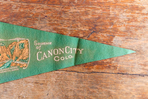 Canon City Colorado Felt Pennant Vintage Green MCM Wall Decor - Eagle's Eye Finds