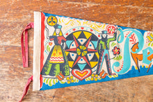 Load image into Gallery viewer, Pennsylvania Dutch Retro Felt Pennant Vintage Blue PA Wall Decor - Eagle&#39;s Eye Finds
