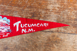 Tucumcari New Mexico Felt Pennant Vintage Red NM Wall Hanging Decor - Eagle's Eye Finds