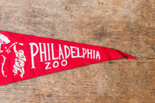 Load image into Gallery viewer, Philadelphia Zoo Red Felt Pennant Vintage Animal Wall Decor - Eagle&#39;s Eye Finds
