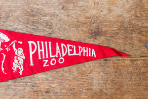 Philadelphia Zoo Red Felt Pennant Vintage Animal Wall Decor - Eagle's Eye Finds