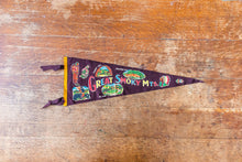 Load image into Gallery viewer, Great Smoky Mountains National Park Felt Pennant Vintage Maroon Wall Decor - Eagle&#39;s Eye Finds
