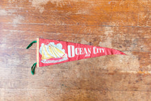 Load image into Gallery viewer, Ocean City Maryland Felt Pennant Vintage Red Nautical Wall Decor - Eagle&#39;s Eye Finds
