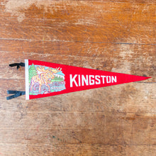 Load image into Gallery viewer, Kingston Ontario Canada Red Felt Pennant Vintage Moose Wall Decor - Eagle&#39;s Eye Finds
