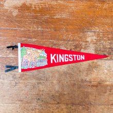 Load image into Gallery viewer, Kingston Ontario Canada Red Felt Pennant Vintage Moose Wall Decor - Eagle&#39;s Eye Finds
