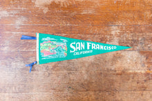 Load image into Gallery viewer, San Francisco California Green Felt Pennant Vintage Wall Decor - Eagle&#39;s Eye Finds
