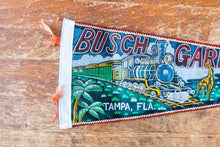 Load image into Gallery viewer, Busch Gardens Black Felt Pennant Vintage Wall Hanging Decor - Eagle&#39;s Eye Finds
