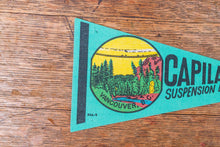 Load image into Gallery viewer, Capilano Bride Vancouver  BC Canada Felt Pennant Vintage Teal Wall Art Decor - Eagle&#39;s Eye Finds
