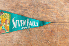 Load image into Gallery viewer, Seven Falls Colorado Felt Pennant Vintage Green Colorado Springs Wall Decor - Eagle&#39;s Eye Finds
