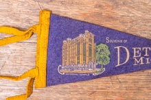 Load image into Gallery viewer, Detroit MI Blue Felt Pennant Vintage Michigan Wall Hanging Decor - Eagle&#39;s Eye Finds
