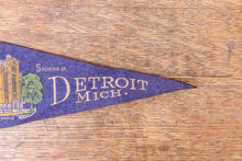 Load image into Gallery viewer, Detroit MI Blue Felt Pennant Vintage Michigan Wall Hanging Decor - Eagle&#39;s Eye Finds

