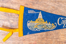 Load image into Gallery viewer, Chicago IL Blue Felt Pennant Vintage Illinois Wall Hanging Decor - Eagle&#39;s Eye Finds
