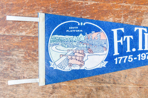 Ft. Ticonderoga New York Felt Pennant Vintage Blue Wall Decor - Eagle's Eye Finds
