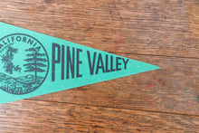 Load image into Gallery viewer, Pine Valley CA Teal Pennant Vintage California Wall Decor - Eagle&#39;s Eye Finds

