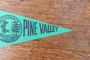 Pine Valley CA Teal Pennant Vintage California Wall Decor - Eagle's Eye Finds