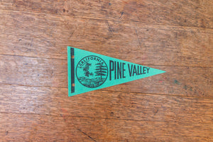 Pine Valley CA Teal Pennant Vintage California Wall Decor - Eagle's Eye Finds